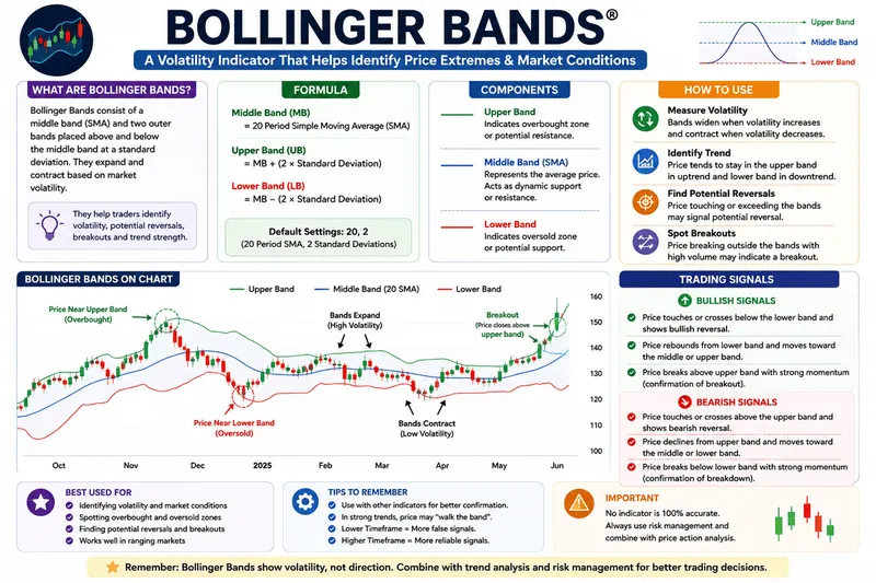 Bollinger Bands: Complete Guide to Volatility, Squeeze, Breakouts & Mean Reversion
