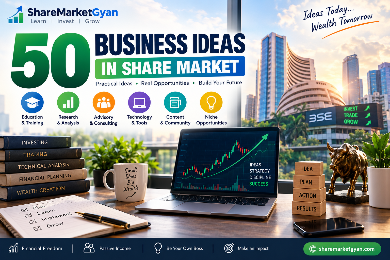 Business ideas connected with the share market and financial services